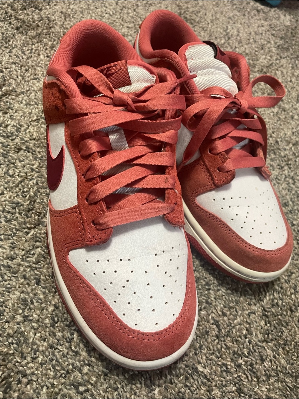 Nike Red & White Low-Top dunks